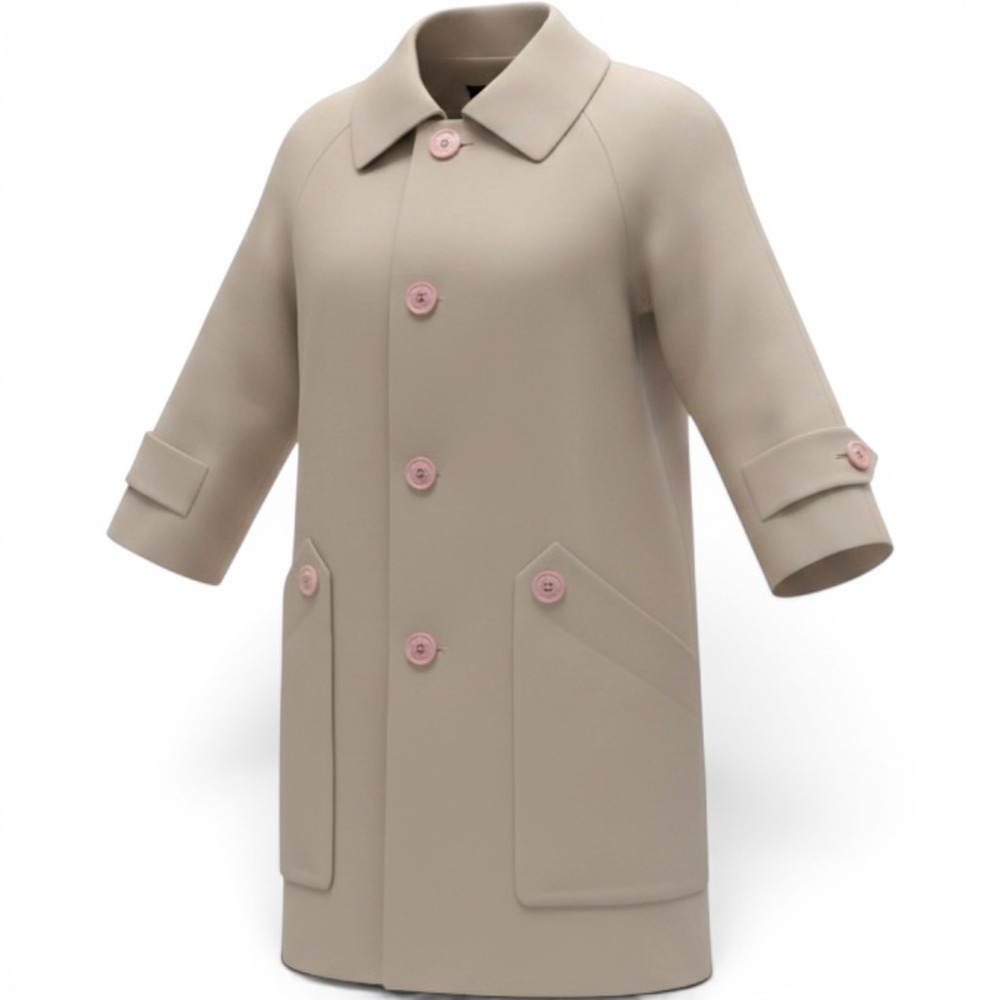 London Fog Trench Coat Womens 4 P Tan Faux Fur Lined Button Front